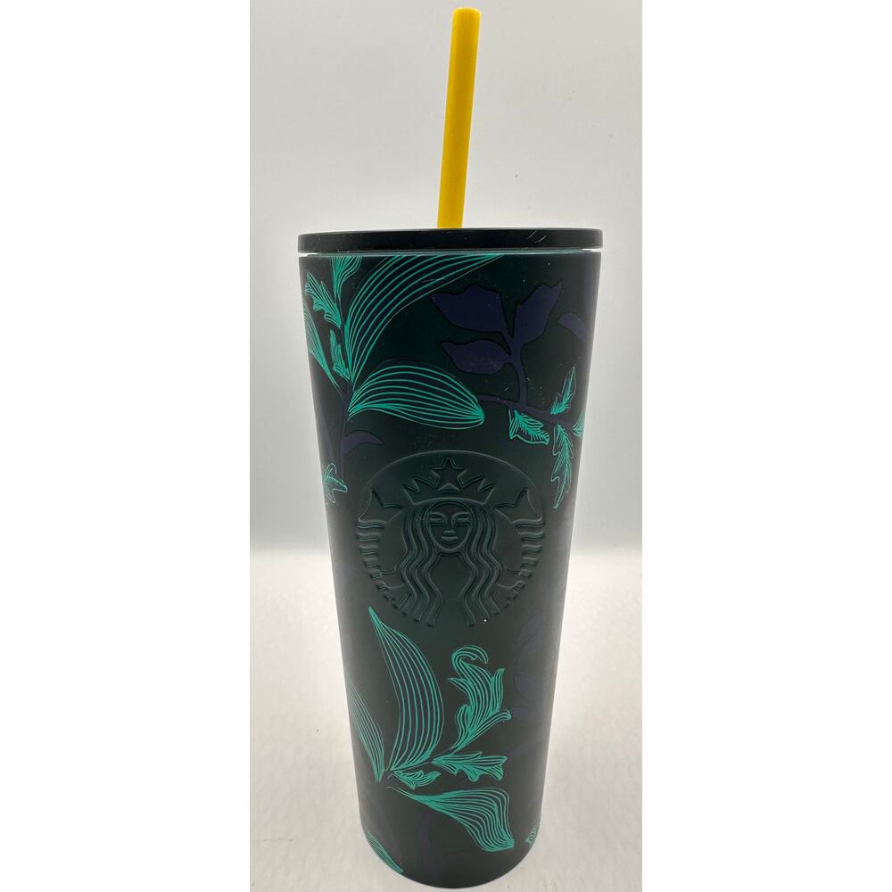 Starbucks Stainless Steel Tumbler Emerald & Jade Floral Blossom 2020 - 24oz